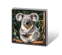 Decorative The Lovely Koala Brooch Pin Fashion Lapel Pins for Women Men Lapel Badge Funny Brooches for Suits Clothing Jackets Hats Backpacks Purses Bag Accessories-Square