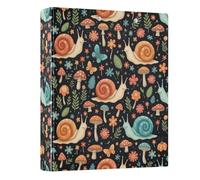 Decorative Three Ring Binder 1 and A Half Inch Binders 3 Ring with Anti-Slip Clip Notebook Binder for School Office Home Cute Snails, 1 Pack
