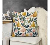 Decorative Throw Pillow Cover 16x16 Figs and Pears Outdoor Pillow Covers Plush Cushion Cover for Sofa Bed Couch Living Room Boho Farmhouse Pillows Protector with Hidden Zipper