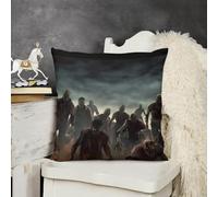 Decorative Throw Pillow Cover 18x18 Many Zombie Outdoor Pillow Covers Plush Cushion Cover for Sofa Bed Couch Living Room Boho Farmhouse Pillows Protector with Hidden Zipper