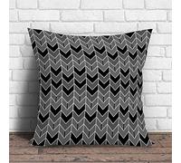 Decorative Throw Pillow Cover Gray, White And Black Arrow Pattern Modern Pillow Case Cushion Covers for Living Room Bed Decor, 18 X 18 Inches