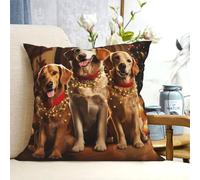 Decorative Throw Pillow Covers 12"x12" Modern Pillowcase Christmas Dog Party Pillow Covers Farmhouse Cushion Case for Chair Sofa Decorative Pillows Cover for Living Room Bedroom Office Home Decor