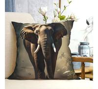 Decorative Throw Pillow Covers 12"x12" Modern Pillowcase Elephant in the Forest Pillow Covers Farmhouse Cushion Case for Chair Sofa Decorative Pillows Cover for Living Room Bedroom Office Home Decor