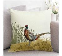 Decorative Throw Pillow Covers 18x18 for Couch Sofa Watercolor Pillowcase Animal Pheasant Farmhouse Burlap Cushion Covers