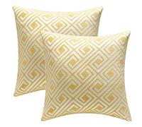 Decorative Throw Pillow Covers Farmhouse Pillowcases Indoor Outdoor 18 x 18 inches Set of 2 Cushion Cover for Sofa Home Decor Throw Pillow Case Sofa Zippered Pillowcase (Yellow, 18x18 inches)