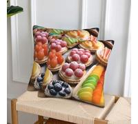 Decorative Throw Pillows Covers 18x18 Inch Set of 2 Soft Couch Pillow Covers Modern Farmhouse Square Pillow Case Fresh Sweet Tarts Cushion Case for Sofa Couch Bedroom Living Room
