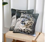 Decorative Throw Pillows Covers 18x18 Inch Set of 2 Soft Couch Pillow Covers Modern Farmhouse Square Pillow Case Snow Leopard Cushion Case for Sofa Couch Bedroom Living Room
