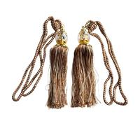 Decorative Tiebacks for Curtains with Smooth and Glossy Tassels, 2 Pcs Set (brown)