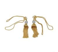 Decorative Tiebacks for Curtains with Smooth and Glossy Tassels, 2 Pcs Set (Yellow)