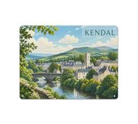 Decorative Tin Sign Kendal Town Landscape 30x40cm Home Decor | For a housewarming, metal wall signs make a decor gift for bar and café fans.