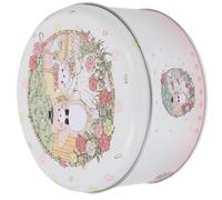 Decorative Tinplate Gift Box for Cookies, Candy and Treats | White Festive Print, Sturdy Portable Food-safe Packaging, Holiday Party Use for Friends