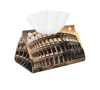 Decorative Tissue Box Cover Ancient Colosseum Tissue Box Holder Aesthetic Leather Storage Organizer Box for Bathroom Vanity Tabletop Night Stands Office Funny Home Decorative Tissue Case