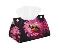 Decorative Tissue Box Cover Bees Circling Tissue Box Holder Aesthetic Leather Storage Organizer Box for Bathroom Vanity Tabletop Night Stands Office Funny Home Decorative Tissue Case