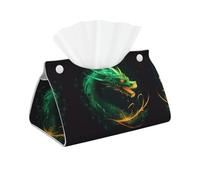 Decorative Tissue Box Cover Chinese Dragon Tissue Box Holder Aesthetic Leather Storage Organizer Box for Bathroom Vanity Tabletop Night Stands Office Funny Home Decorative Tissue Case