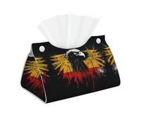 Decorative Tissue Box Cover Germany Flag Eagle Tissue Box Holder Aesthetic Leather Storage Organizer Box for Bathroom Vanity Tabletop Night Stands Office Funny Home Decorative Tissue Case