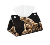 Decorative Tissue Box Cover Heavy Industry Frog Tissue Box Holder Aesthetic Leather Storage Organizer Box for Bathroom Vanity Tabletop Night Stands Office Funny Home Decorative Tissue Case