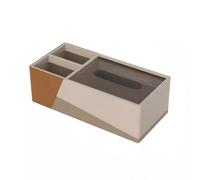 Decorative Tissue Box Cover Multifunctional Tissue Box Rectangular PU Leather Facial Dispenser Holder Coffee Table Remote Control Organiser(Orange)