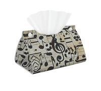 Decorative Tissue Box Cover Music Notes Tissue Box Holder Aesthetic Leather Storage Organizer Box for Bathroom Vanity Tabletop Night Stands Office Funny Home Decorative Tissue Case