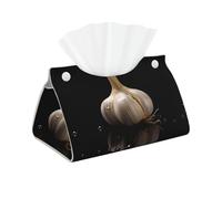 Decorative Tissue Box Cover Raw Garlic Tissue Box Holder Aesthetic Leather Storage Organizer Box for Bathroom Vanity Tabletop Night Stands Office Funny Home Decorative Tissue Case