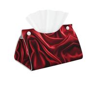 Decorative Tissue Box Cover Red Satin Tissue Box Holder Aesthetic Leather Storage Organizer Box for Bathroom Vanity Tabletop Night Stands Office Funny Home Decorative Tissue Case