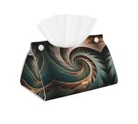 Decorative Tissue Box Cover Spiral Pattern Tissue Box Holder Aesthetic Leather Storage Organizer Box for Bathroom Vanity Tabletop Night Stands Office Funny Home Decorative Tissue Case