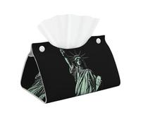 Decorative Tissue Box Cover Statue of Liberty Pattern Tissue Box Holder Aesthetic Leather Storage Organizer Box for Bathroom Vanity Tabletop Night Stands Office Funny Home Decorative Tissue Case