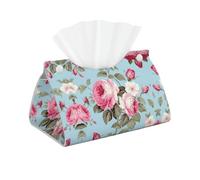 Decorative Tissue Box Cover Vintage Rose Tissue Box Holder Aesthetic Leather Storage Organizer Box for Bathroom Vanity Tabletop Night Stands Office Funny Home Decorative Tissue Case