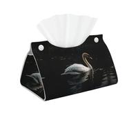 Decorative Tissue Box Cover White Swan Tissue Box Holder Aesthetic Leather Storage Organizer Box for Bathroom Vanity Tabletop Night Stands Office Funny Home Decorative Tissue Case