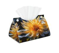 Decorative Tissue Box Cover Wild Yellow Flower Tissue Box Holder Aesthetic Leather Storage Organizer Box for Bathroom Vanity Tabletop Night Stands Office Funny Home Decorative Tissue Case