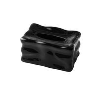 Decorative Tissue Box Creative Ceramic Tissue Box, Living Room Household Paper Drawer, Restaurant Napkin(Black)