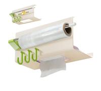 Decorative Tissue Box Holder - ABS + Iron 23.5 x 10.2 x 10.5 cm | Wall Mounted for Tissue Box Holder with Hooks, Paper Napkin Holder for the Kitchen | for Bathroom, Toilet, Student Living Room