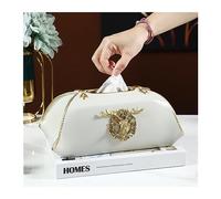 Decorative Tissue Box Household Paper Drawer, Living Room Dining Table Tabletop Decoration, Creative Decorative Tissue Box(White)