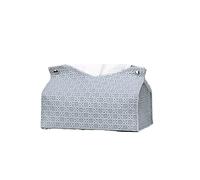 Decorative Tissue Box PU Leather Tissue Box Living Room Tea Table Kitchen Desktop Nordic Napkin Holder Household Storage(Blue)