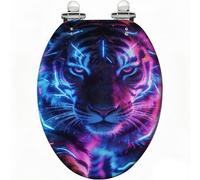 Decorative Toilet Seat Pattern21 Tiger Neon Effect Bathroom