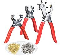 Decorative Tongue Tool of Leather Hole Hole Belt Drilling for the Belt for the Modification of the Length the Eye Tweezers for Projects for Projects (Red handle punching pliers 3-piece set)