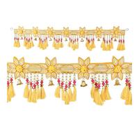 Decorative Toran Door Hanging Artificial Bandanwar Beads Wall Toran Hanging Main Door Entrance Window Temple for Indian New Year Festival Christmas decoration Indoor (Size:-38"X7")(Yellow,White)