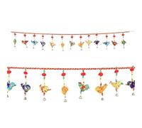 Decorative Toran Wall Door Hanging Artificial Bird with pom pom Bandanwar for Main Door Entrance Window Temple Living Room New Year Home decor traditional Decorations Indoor(Size-40"X5")(Multicolor)