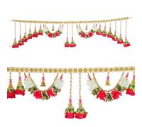 Decorative Toran Wall Door Hangings Artificial rose flower garland Bandanwar for Main Door Entrance Window Temple Living Room New Year Home Decor Christmas Decorations Indoor(Size-42"X8")(multicolor)
