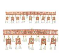 Decorative Toran Wall Hanging Artificial Velvet Cloth with tassels Bandanwar for Main Door Entrance Temple Living Room New Year Home decor Christmas decorations Indoor(Size-35"X8")(pink,white)