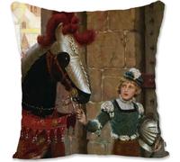 Decorative Toss Pillow Case Cover Protector Medieval Art - Edmund Leighton - The New Governess EB-Vanquished Eb