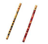 Decorative Traditional Handmade Wooden Bamboo Flute Basuri Indian Musical Instrument for gifting and Decoration (Elephant and Deer- Set of 2)