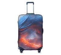 Decorative Travel Cover with Hidden Zipper, Anti-Scratch and Dust-proof Magic Dragon Design, white, L