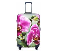 Decorative Travel Luggage Cover with Hidden Zipper, Anti-Scratch Dustproof Orchid, white, XL