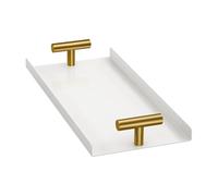 Decorative Tray - Bathroom Napkin Organizer, Sleek Gold Handle Frame with Balanced Weight & Open Access Form for Restaurant Setting, Outdoor Event, Dinner Buffet and Home Gathering Space