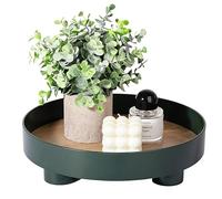 Decorative Tray Coffee Table Tray Round Trays for Home Decor Bathroom Counter Tray Perfume Organizer for Dining Table, Dresser, Kitchen, 12 Inch, Green