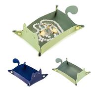 Decorative Tray, Decorative Bowl, Jewellery Tray, Key Bowl, Aesthetic, Can Be Placed on a Chest of Drawers or in the Entrance Area to Decorate the Home, Leather Organiser Tray (2 Pieces)