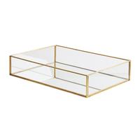 Decorative Tray GRENOBLE Glass Gold