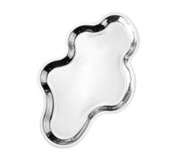 Decorative Tray Jewelry Tray Elegant Centerpiece Perfume Organizer Bathroom Vanity Tray for Cosmetics Jewelry, Stainless Steel, 9.84x6.38 Inch