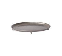 Decorative Tray with Unique Boat Shape and Hammered Pattern Aluminum Fruit Dish Retro Distressed Coating Stable Elevated Display for Vegetables Fruits, Large 30 18 H3cm, M-Style Black