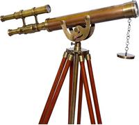 Decorative Tripod Brass Telescope Floor Standing Nautical Harbor Master Scope Maritime Home Decor